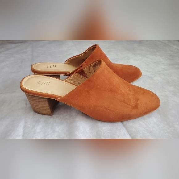 J JILL Celeste Henna Suede Block Heel Mules Size 10M - Picture 4 of 14